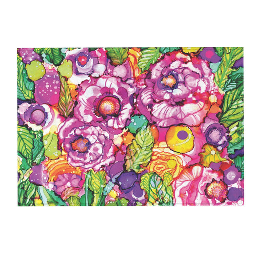 Cabbage Rose Splash Rug