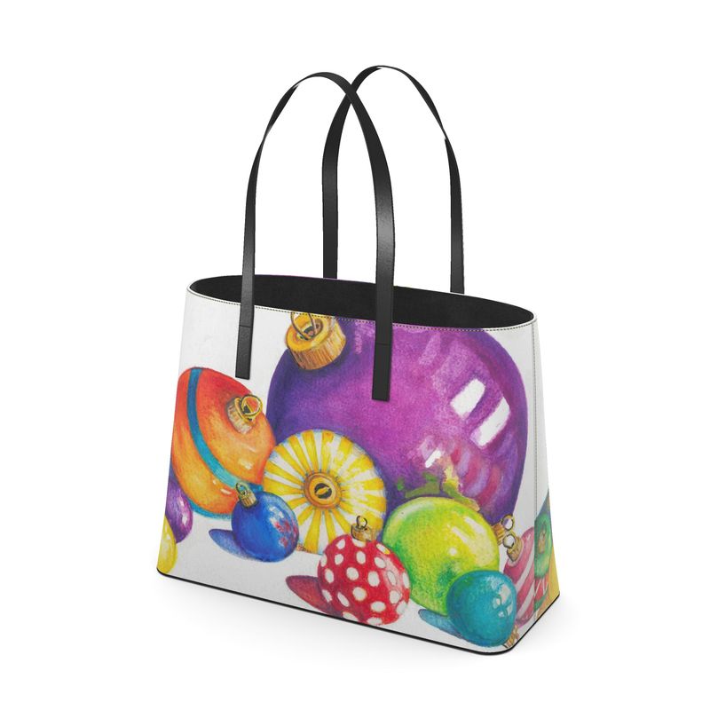 Cheerful Ornaments Kika Leather Tote