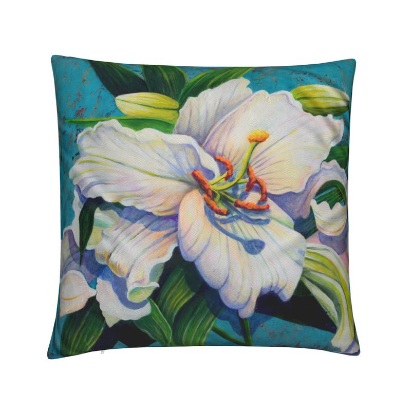White Lily Throw Cushion