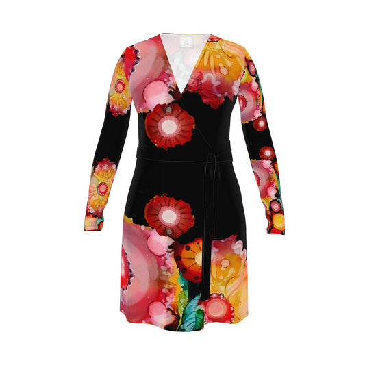 Poppies and Peeps Wrap Dress