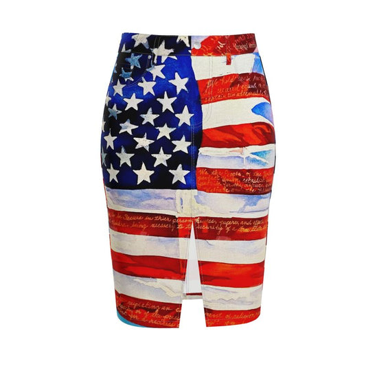 Happy 250 USA Midi Denim Skirt