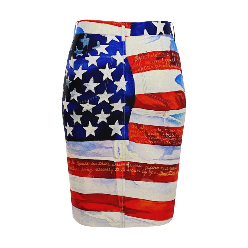 Happy 250 USA Midi Denim Skirt