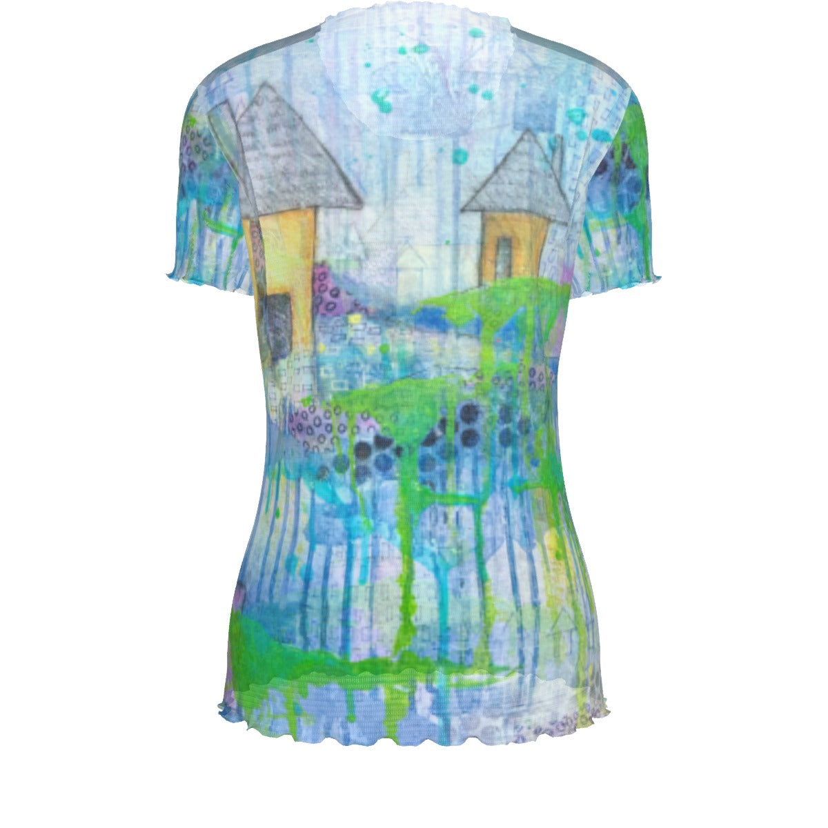 Meme's House Short Sleeve Mesh Blouse
