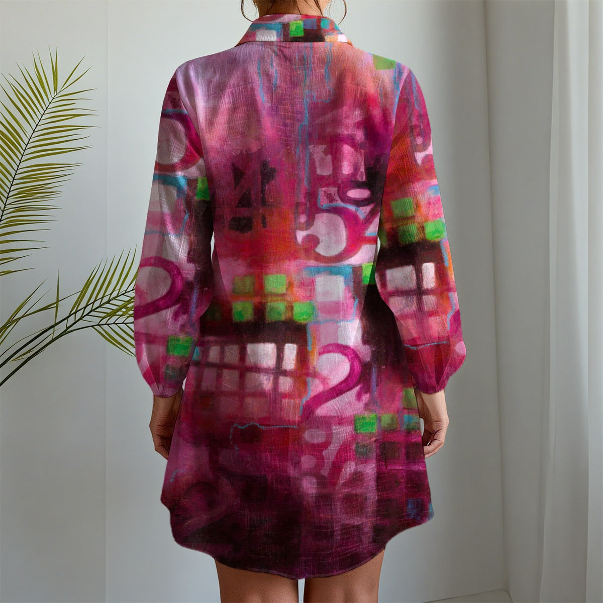 Its All a Numbers Game Long Sleeve Shirt Dress