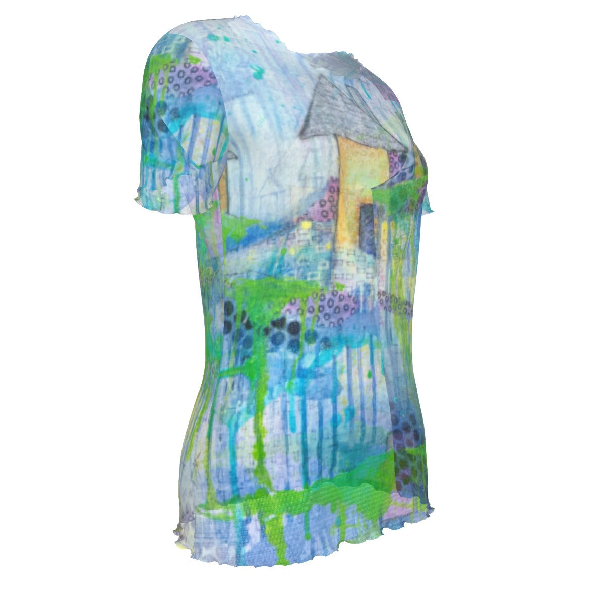 Meme's House Short Sleeve Mesh Blouse