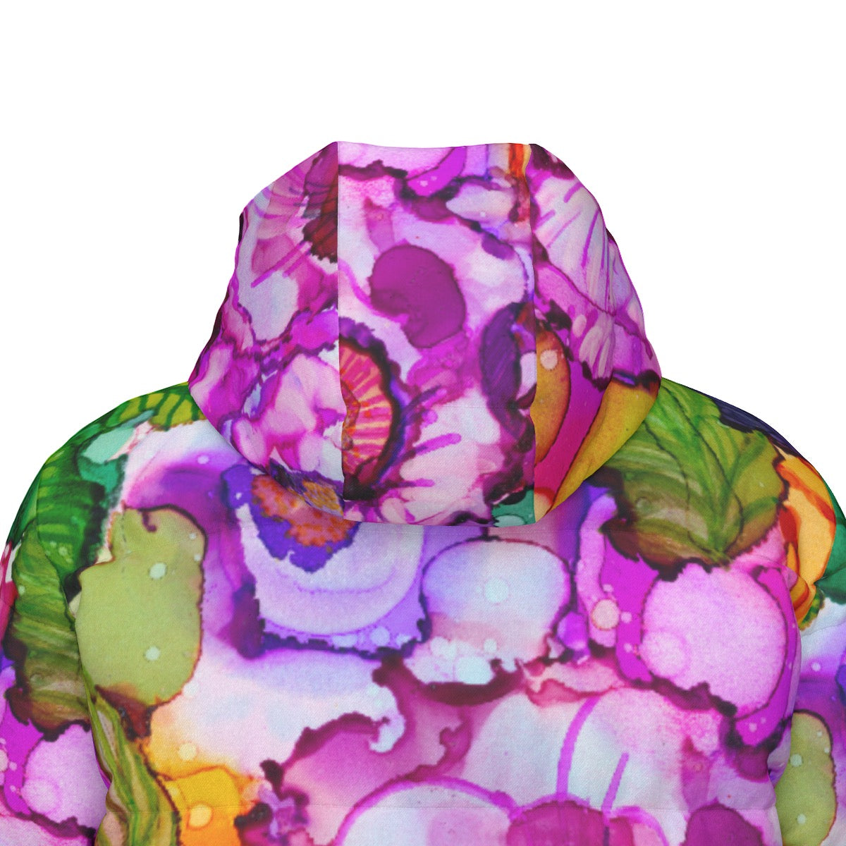 Cabbage Rose Splash Long Down Jacket