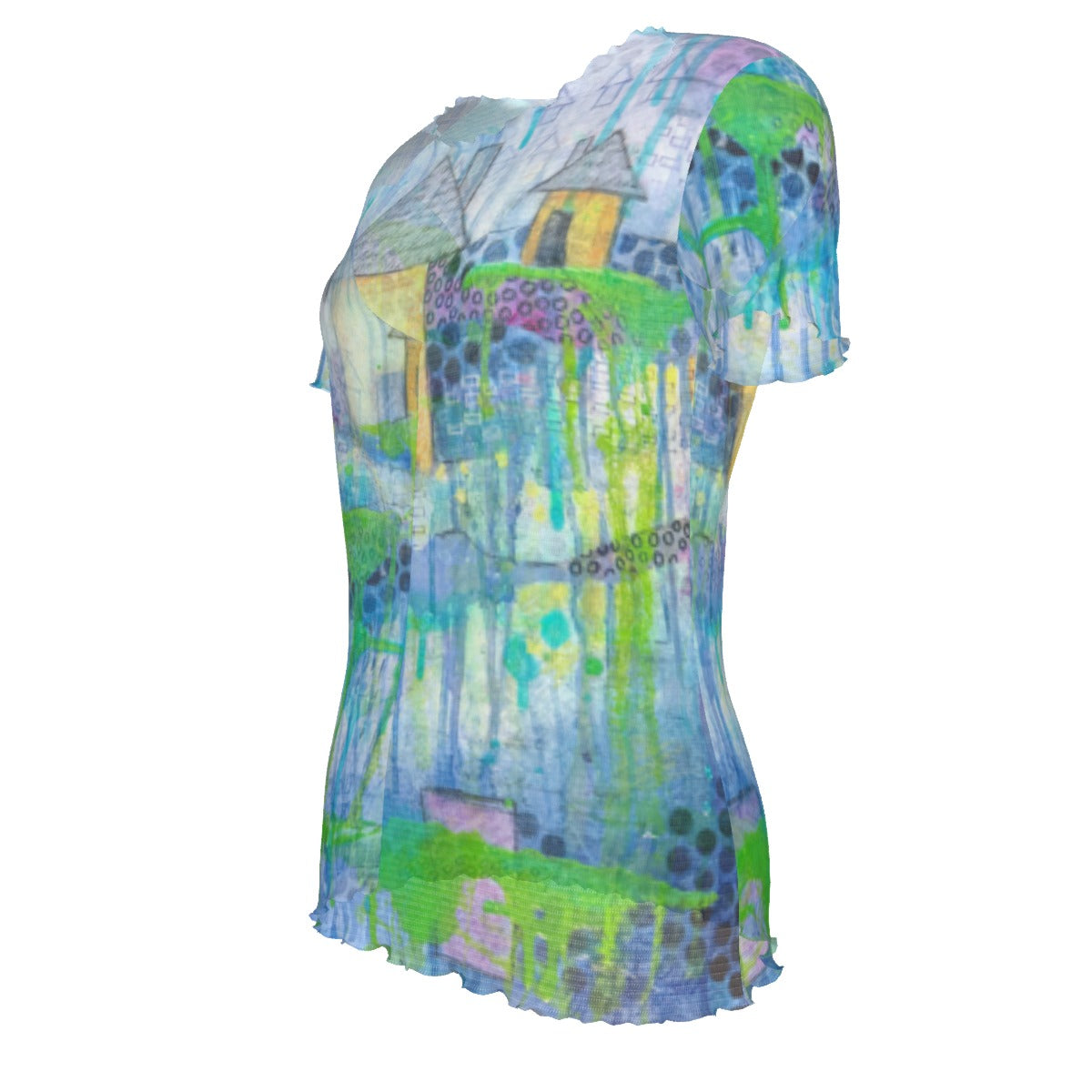Meme's House Short Sleeve Mesh Blouse