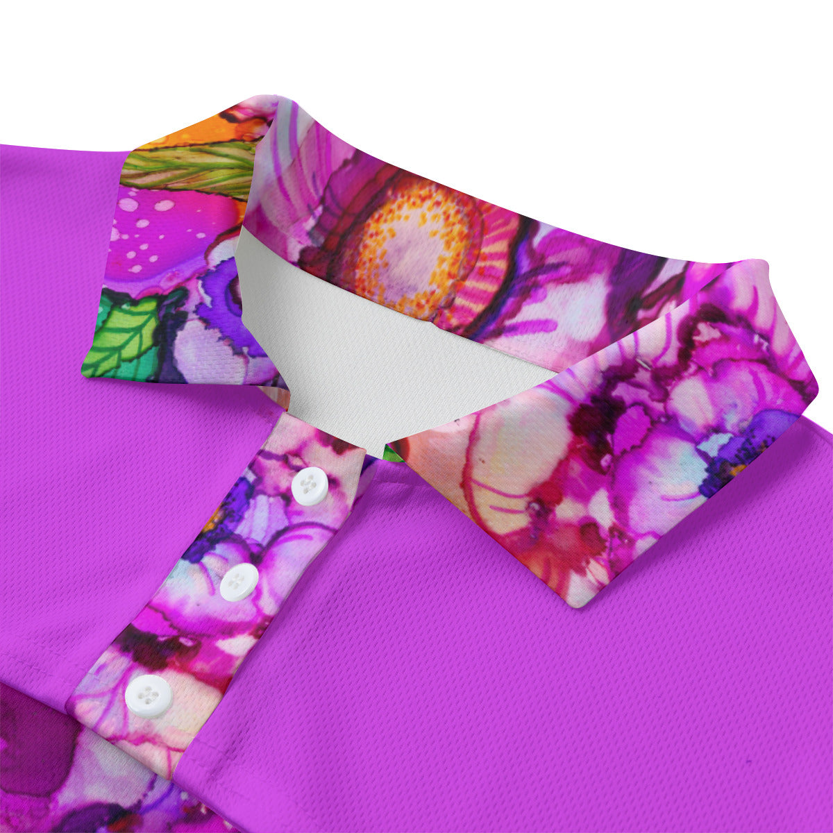 Cabbage Rose Splash Two Piece Women's Casual POLO Shirt