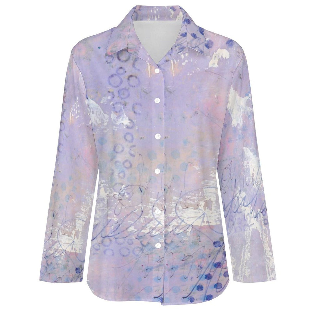 Lavender Spring Womens Long Button Down Shirt