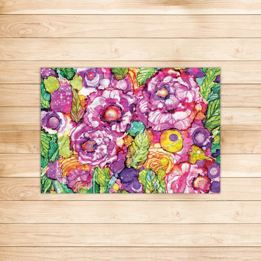 Cabbage Rose Splash Rug