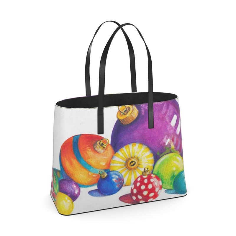Cheerful Ornaments Kika Leather Tote