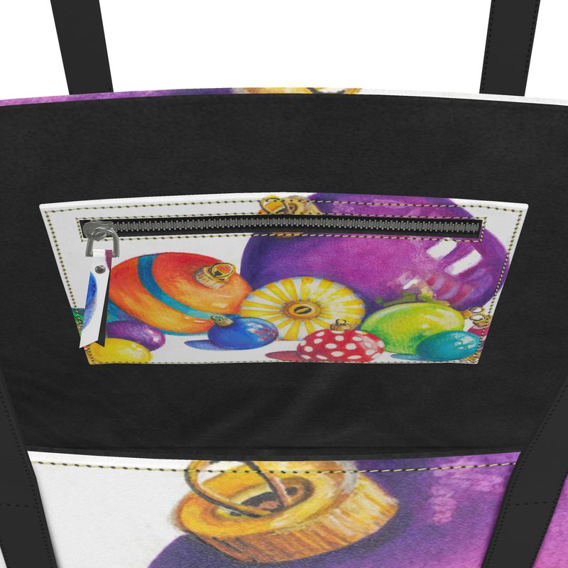 Cheerful Ornaments Kika Leather Tote