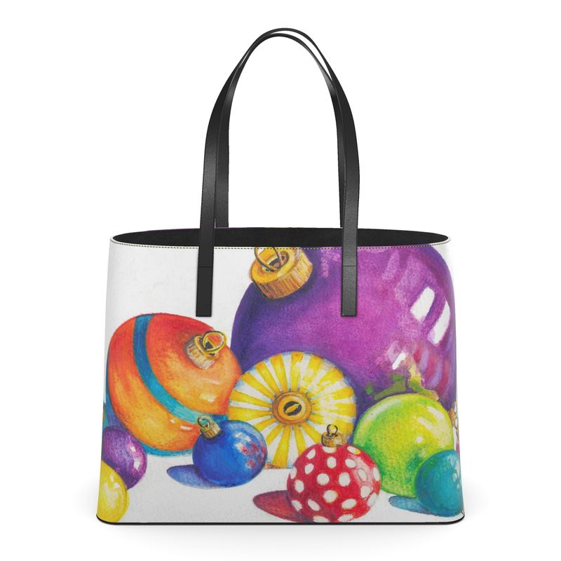 Cheerful Ornaments Kika Leather Tote