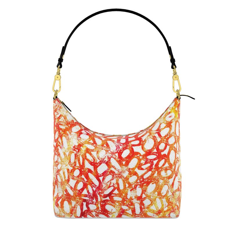 Creamsicle Circles Square Hobo Bag